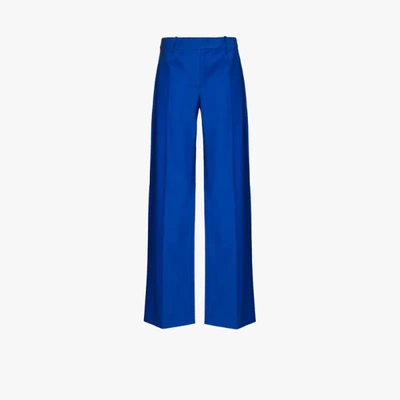 Shop Aleksandre Akhalkatsishvili Low Waist Pleated Trousers In Blue