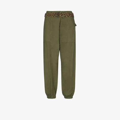 Shop R13 Crossover Belted Utility Trousers In Green