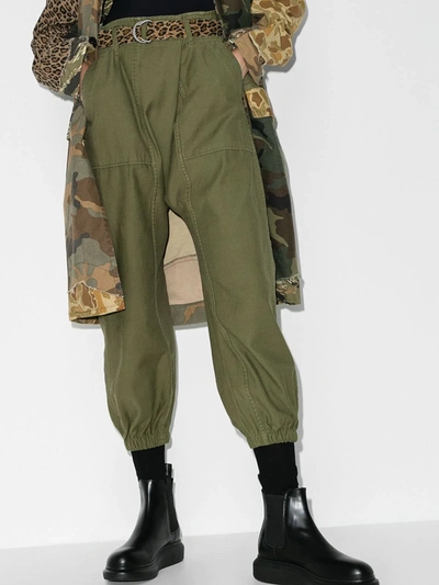Shop R13 Crossover Belted Utility Trousers In Green