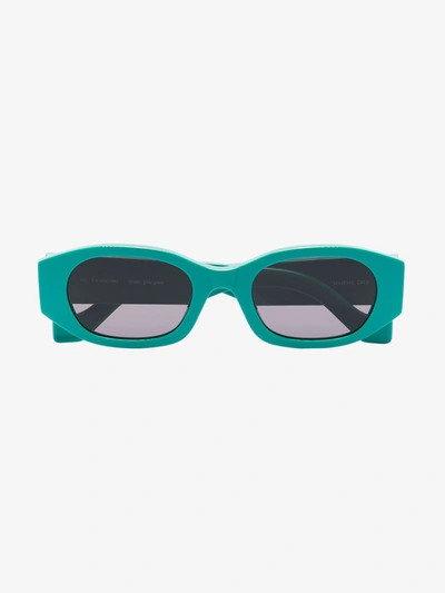 Shop Tol Eyewear Green Oblong Oval Sunglasses