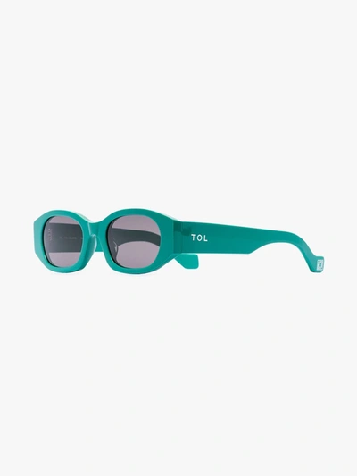 Shop Tol Eyewear Green Oblong Oval Sunglasses