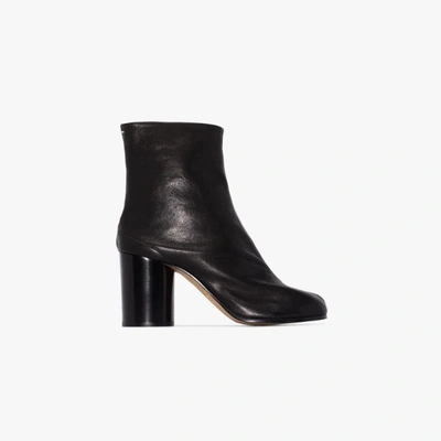 Shop Maison Margiela Tabi 80 Leather Ankle Boots - Women's - Calf Leather/lambskin In Black
