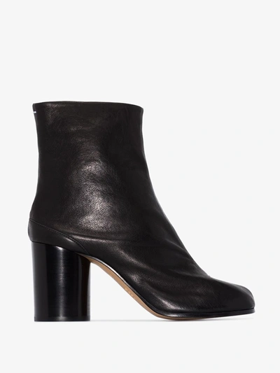 Shop Maison Margiela Tabi Lederstiefeletten 80mm In Black