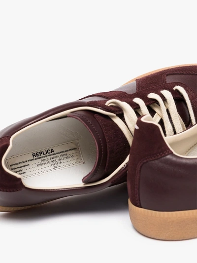 Shop Maison Margiela Red Replica Leather Sneakers