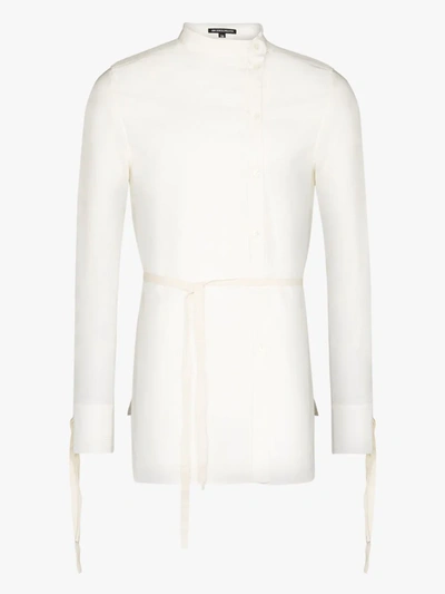Shop Ann Demeulemeester Asymmetric Cotton Shirt In White