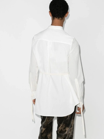 Shop Ann Demeulemeester Asymmetric Cotton Shirt In White