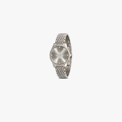 Shop Gucci Stainless Steel G-timeless Watch In Silver
