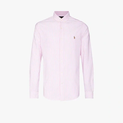 Shop Polo Ralph Lauren Oxford Stripe Shirt In Pink