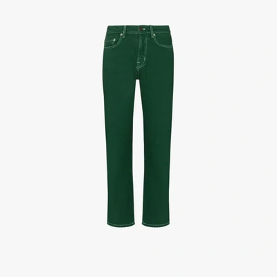 Shop Jeanerica Green Straight Leg Jeans