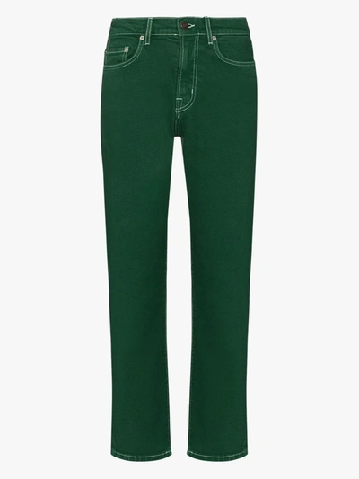 Shop Jeanerica Green Straight Leg Jeans