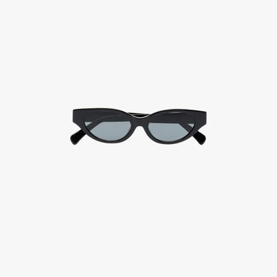 Shop Karen Wazen Black Glamorous Cat Eye Sunglasses