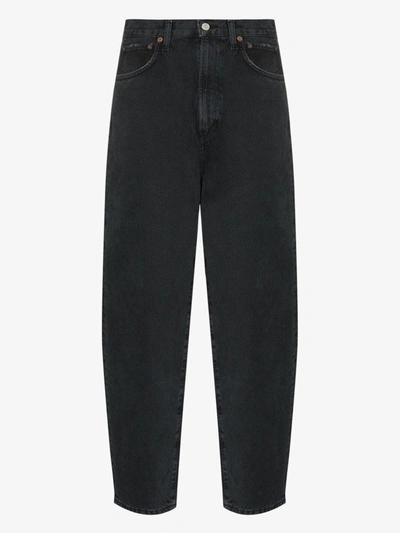 Shop Agolde Balloon High-rise Jeans In Black