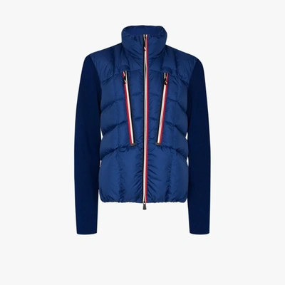 Shop Moncler Blue Maglione Panelled Jacket