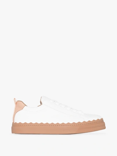 Shop Chloé And Pink Lauren Leather Sneakers In White