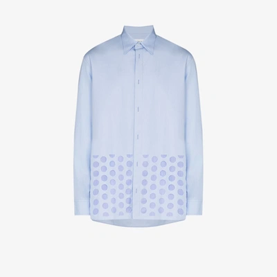Shop Maison Margiela Punched Holes Cotton Shirt In Blue