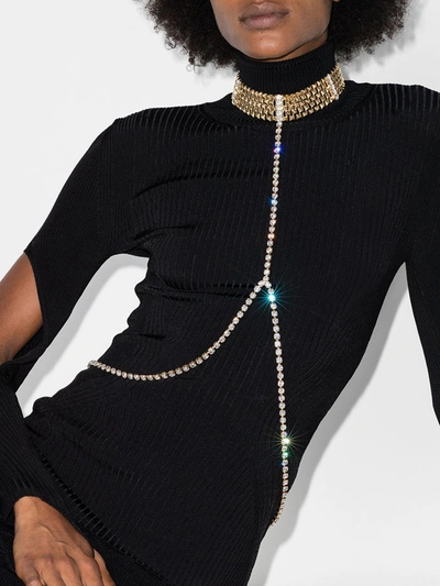 Shop Alessandra Rich Gold-plated Crystal Body Chain