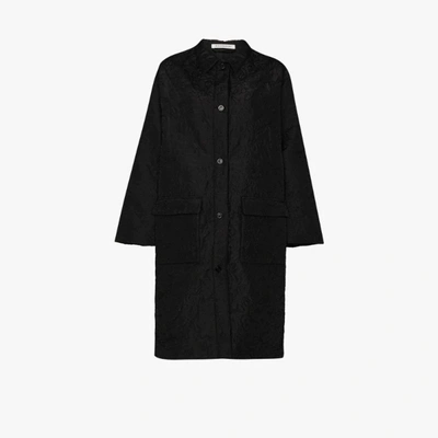 Shop Cecilie Bahnsen Megan Oversized Embroidered Coat In Black