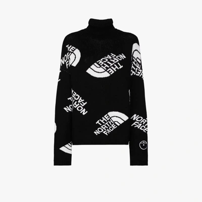 Shop The North Face Logo Intarsia Wool Sweater In Black