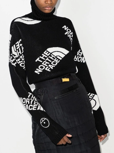 Shop The North Face Logo Intarsia Wool Sweater In Black