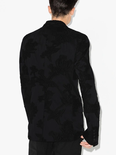 Shop Ann Demeulemeester Single-breasted Brocade Blazer In Black