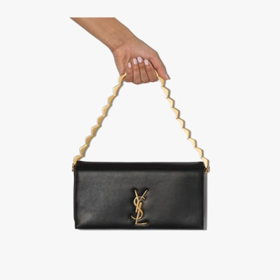 Shop Saint Laurent Black Kate 99 Leather Shoulder Bag