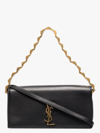 Shop Saint Laurent Black Kate 99 Leather Shoulder Bag