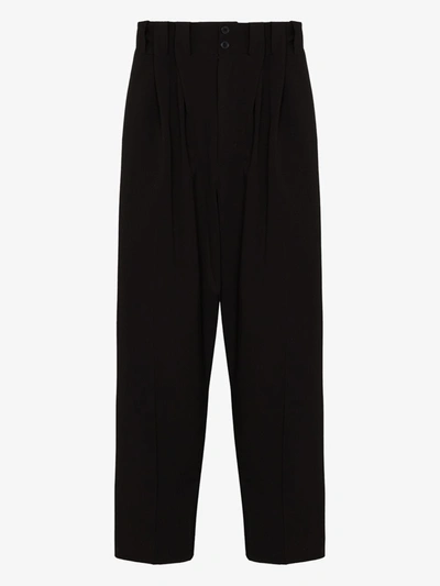Shop Iroquois Wide Leg Trousers In Black
