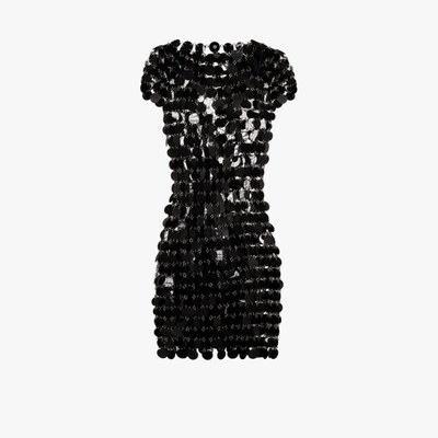 Shop Rabanne Linked Sequin Mini Dress In Black