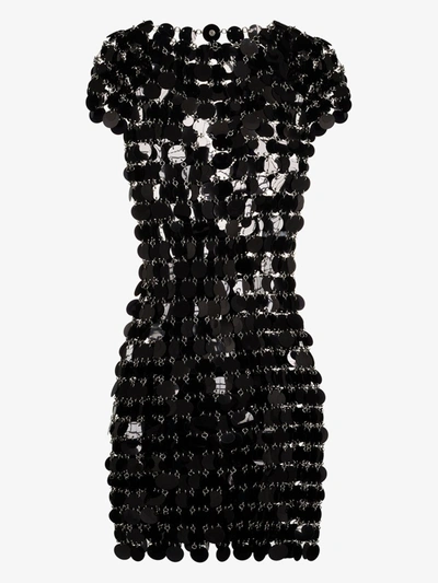 Shop Paco Rabanne Linked Sequin Mini Dress In Black