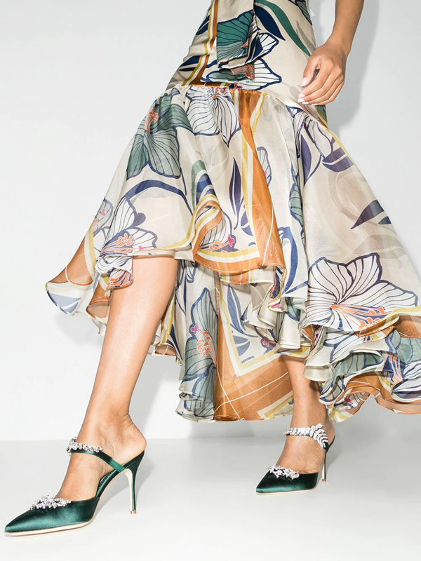 manolo blahnik crystal slides