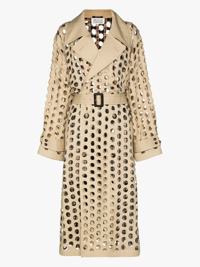 Shop Maison Margiela Punched Hole Trench Coat In Neutrals