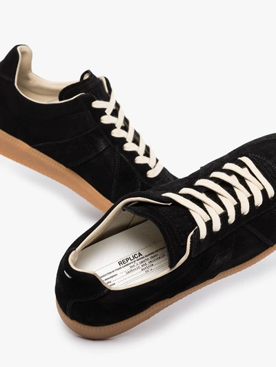 Shop Maison Margiela Black Replica Suede Sneakers