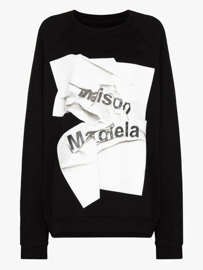 Shop Maison Margiela Graphic Print Sweatshirt In Black
