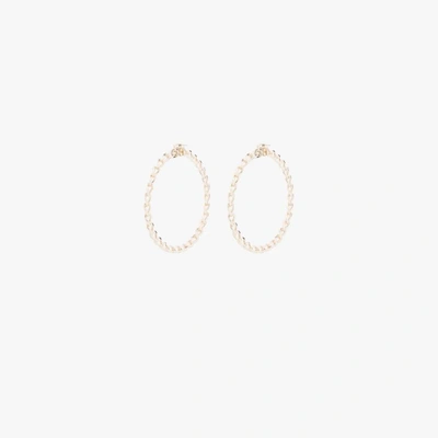 Shop Jacquemus Gold Tone Chain Hoop Earrings