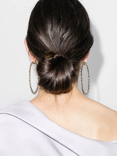 Shop Jacquemus Gold Tone Chain Hoop Earrings