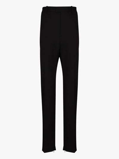 Shop Bottega Veneta Tailored Wool Trousers In Black