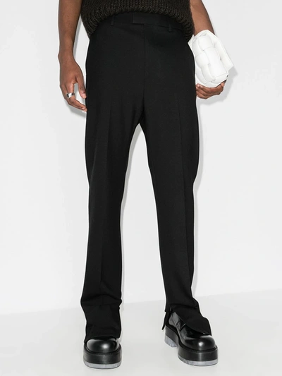 Shop Bottega Veneta Tailored Wool Trousers In Black