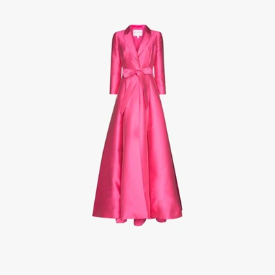 Shop Carolina Herrera Belted Blazer Gown In Pink