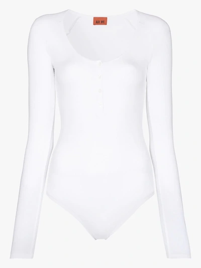 Shop Alix Nyc Horatio Henley Bodysuit In White
