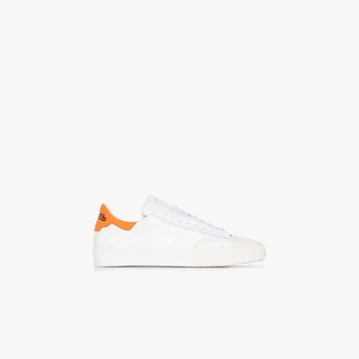 Shop Heron Preston White Vulcanised Low Top Leather Sneakers