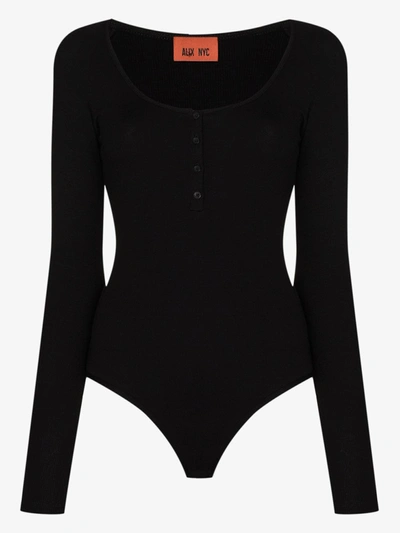 Shop Alix Nyc Horatio Henley Bodysuit In Black