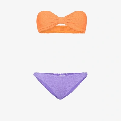 Shop Hunza G Jean Two Tone Bikini In Multicolour