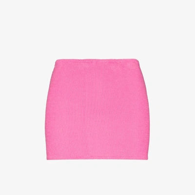 Shop Hunza G Pink Crinkle Mini Skirt