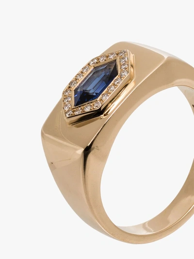 Shop O Thongthai 14k Yellow Gold Petra Sapphire Diamond Ring