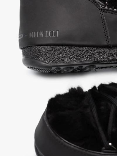 Shop Moon Boot Black Monaco Low Faux Fur Boots