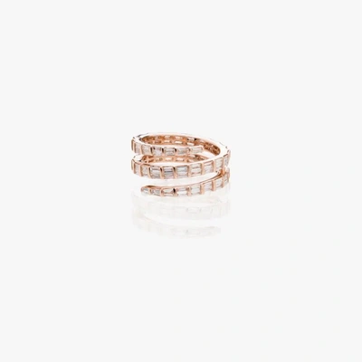 Shop Anita Ko 18k Rose Gold Baguette Diamond Coil Ring In Pink