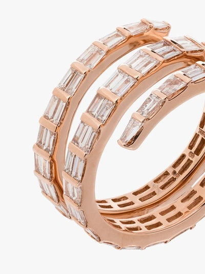 Shop Anita Ko 18k Rose Gold Baguette Diamond Coil Ring In Pink