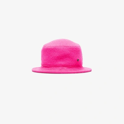 Shop Maison Michel Pink Jason Wool Bucket Hat In Fluo Pink