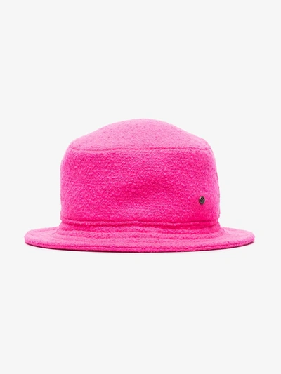 Shop Maison Michel Pink Jason Wool Bucket Hat In Fluo Pink