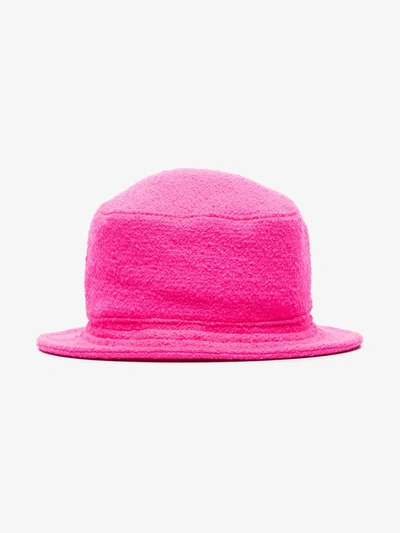 Shop Maison Michel Pink Jason Wool Bucket Hat In Fluo Pink